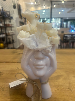 Body, Roses, Butterflies White with Gold Candle & Wax Melt Bouquet