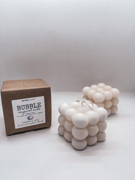 Gold Bubble And Mini Bubble Candle White Soy | Vegan | Ball Cube